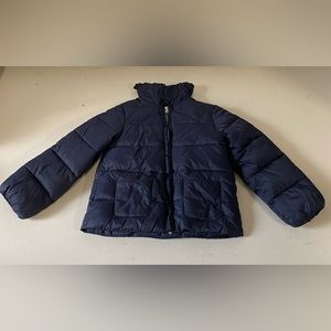 Jacadi Little Girls Lightweight Puffer, Hidden Hood & Front Pockets Size 4/104cm